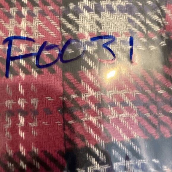 ROXY Wool Blend Pink Black Plaid Peacoat Hidden Button Collared Size Large - Picture 15 of 15